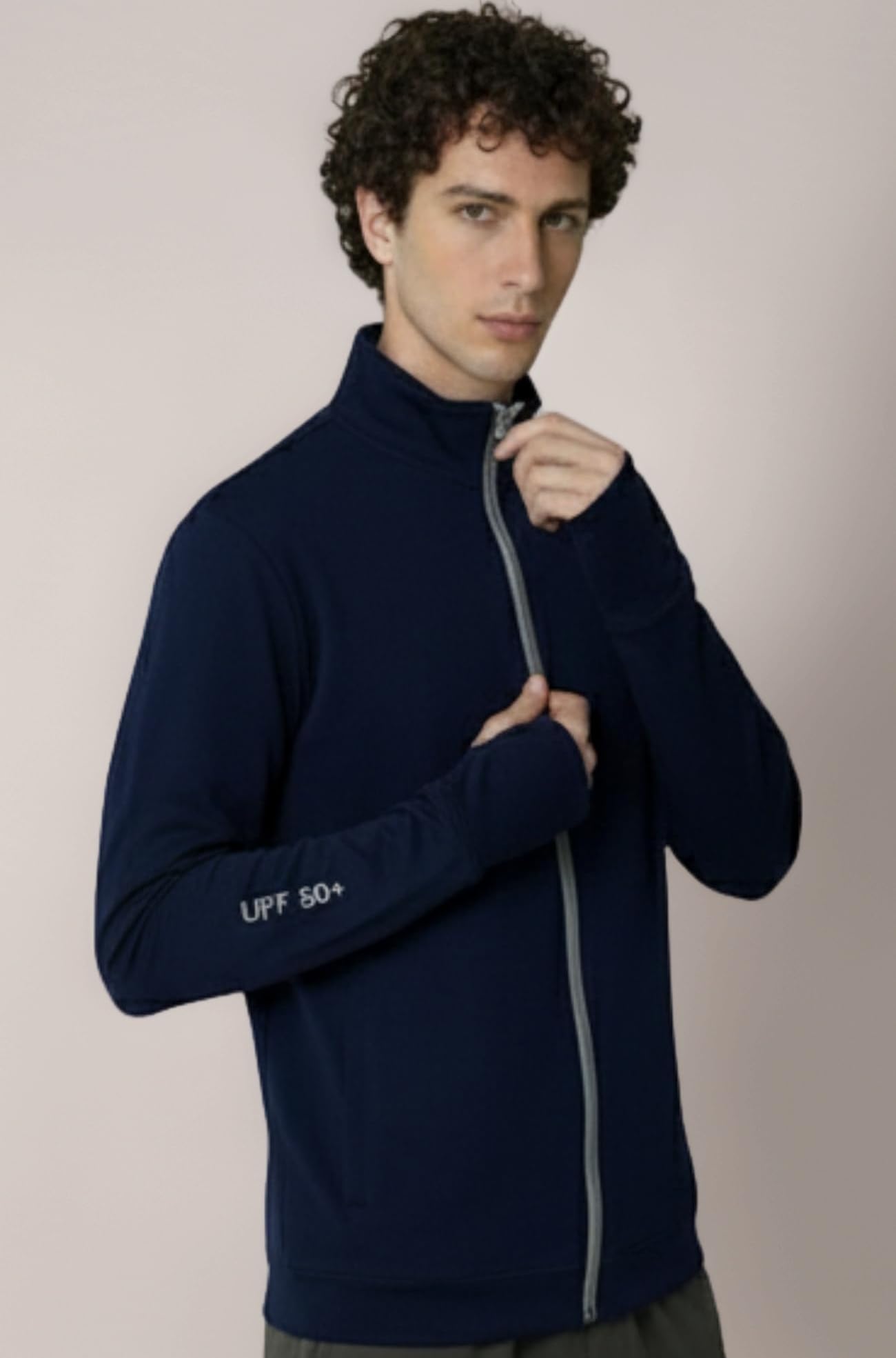 Men’s UPF 50+ Sunscreen Jacket with UV Protection, Lightweight Full-Zip Sports Running Jacket for Men, Biker Outdoor Wear