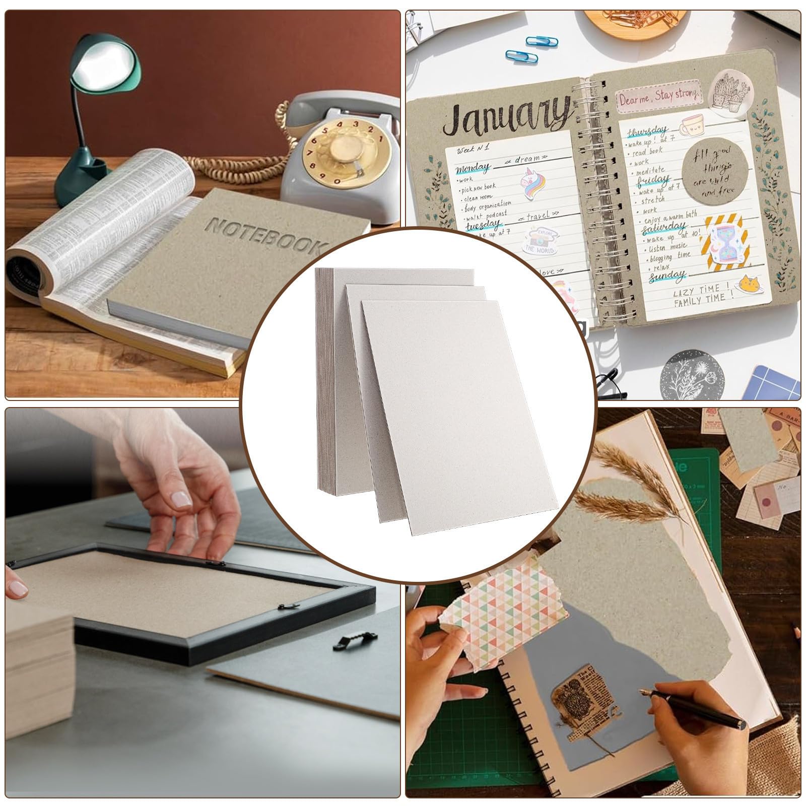 Cartoncino Grigio Rinforzato 20 Fogli di Carta Resistente ad Alta Compressione 20 Fogli Formato A4 per Scrapbooking e Progetti DIY