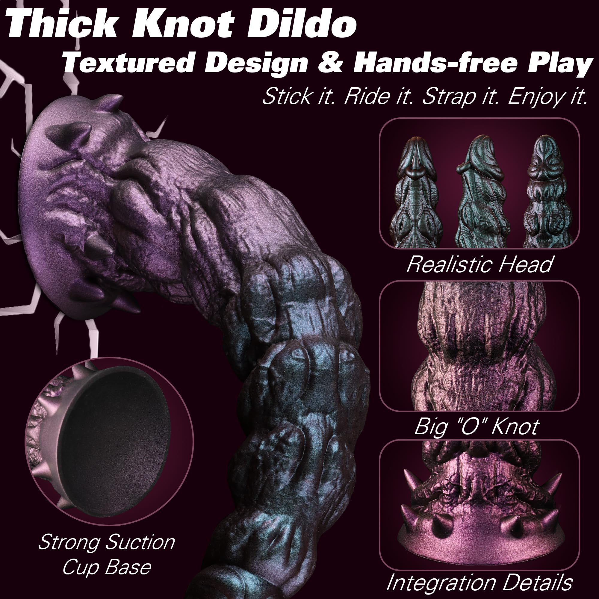 9.28" Fantasy onster Dildo, Large Silicone Thick Knot Dildo with Strong Suction Cup, Knotted Butt Plug for Anal Training, G-Spot & Prostate, Anal Plug Adult Sex Toy for Advanced Players Men & Women: L