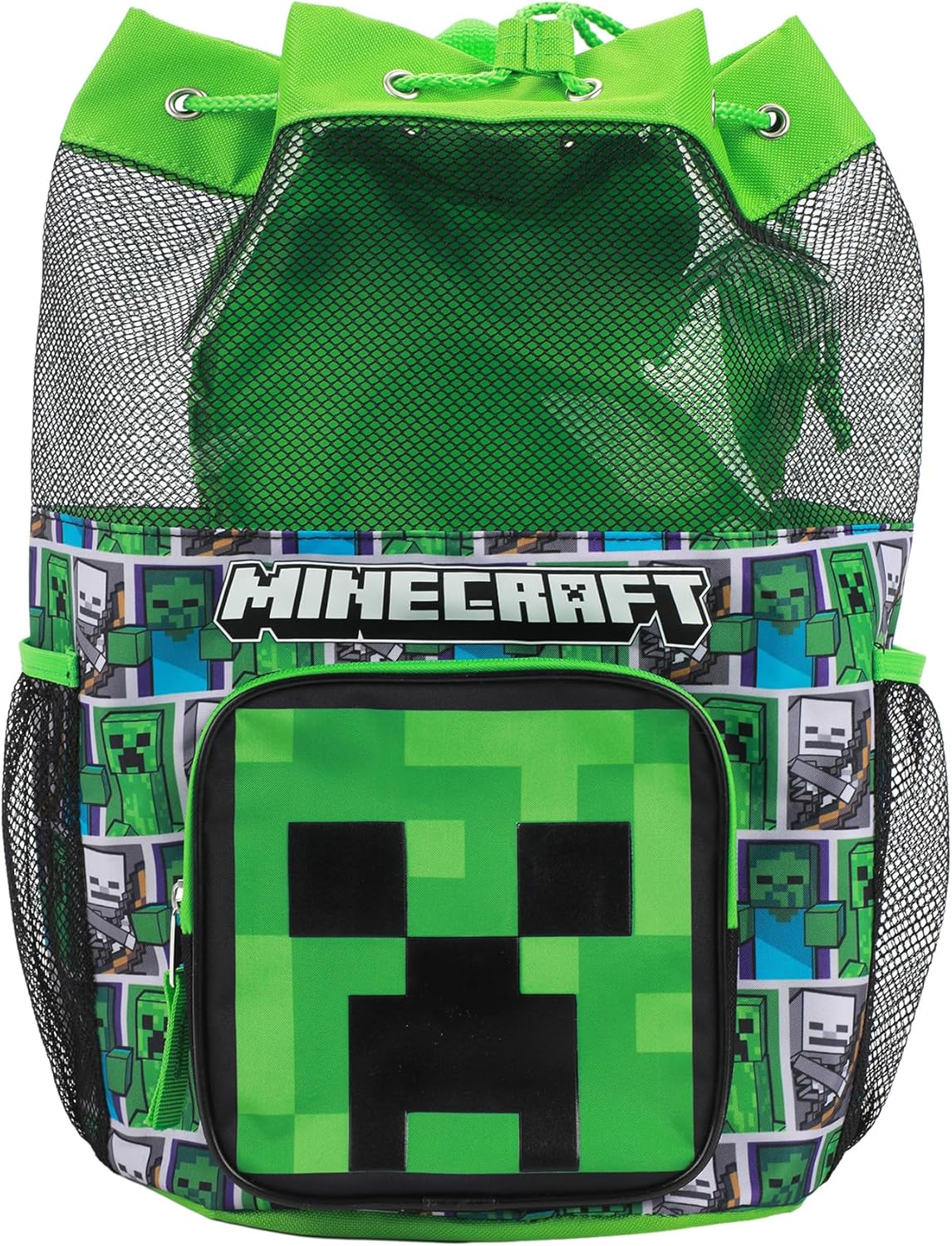 Minecraft Creeper 3-Piece Green Swim Beach Backpack Set