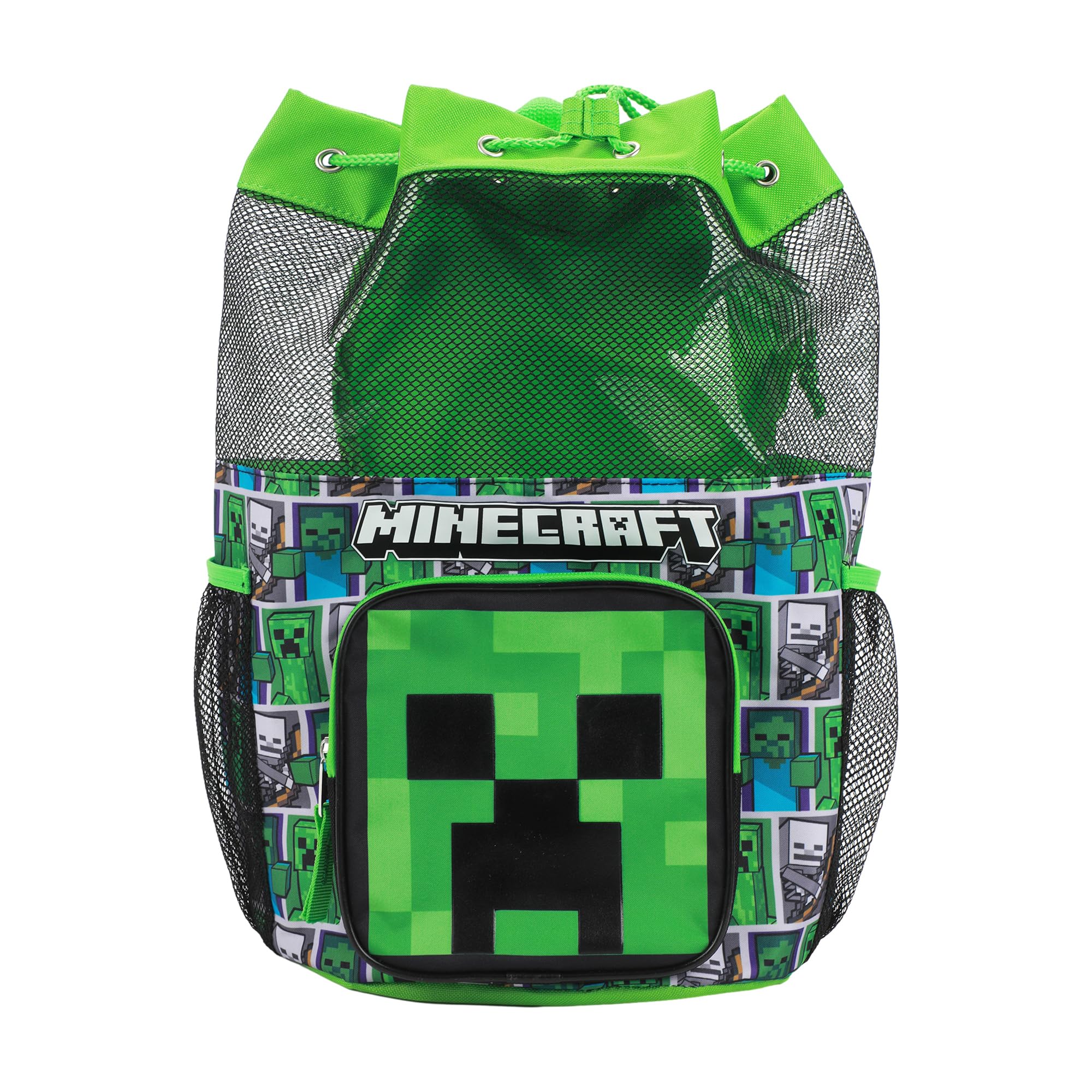 Minecraft Creeper 3-Piece Green Swim Beach Backpack Set