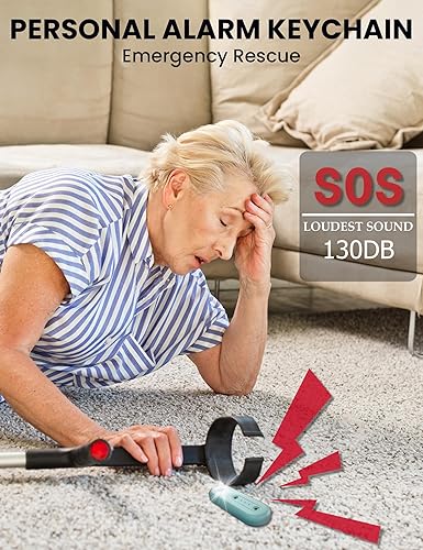 Miniatura 5 de ROTOPATA Llavero de alarma de seguridad personal para mujer, recargable de 130 dB de autodefensa de emergencia con luz estroboscópica LED para