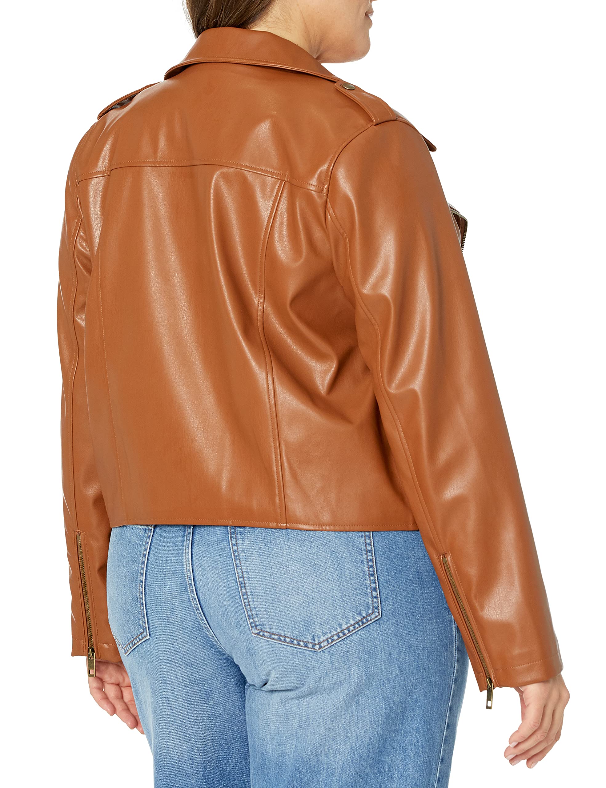 The Drop Women's Heather Faux Leather Moto Jacket