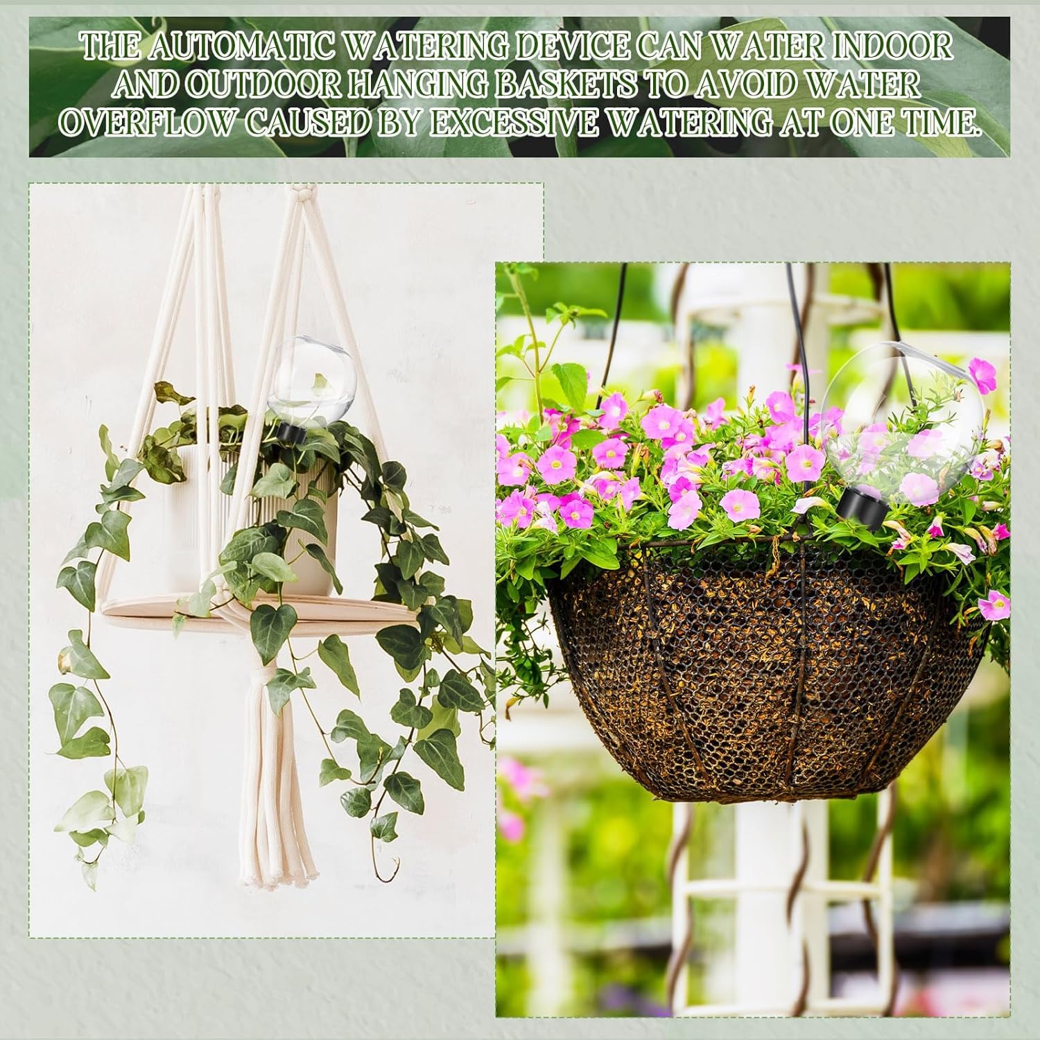 Pipihome Boule Arrosage Plante, Lot de 4 Globe d'Arrosage Goutte, Arrosage Plante Vacances Automatique Transparent, Cônes d'argile d'Irrigation Boules d'Intérieur et d'Extérieur