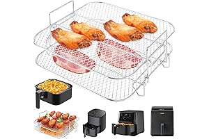 8" X 8" Air Fryer Rack by Lancisism: 2-Layer Stainless Steel Dehydrator...