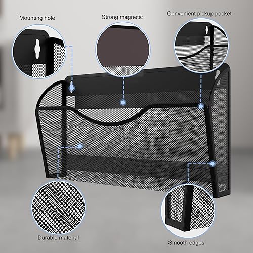 Miniatura 3 de Soporte magnético para archivos, organizador de carpetas de archivos, 1 bolsillos, estante de revistas colgante de oficina para archivadores,