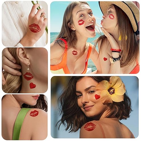 24 PCS Halloween Makeup Eye Temporary Tattoos Waterproof, Upper & Lower Lash Design Spider Web Bat Eyeliner Eye Shadow Tattoos Makeup Kit for Adult Women Men Girls Cosplay Halloween Party Decals(Lip Prints)