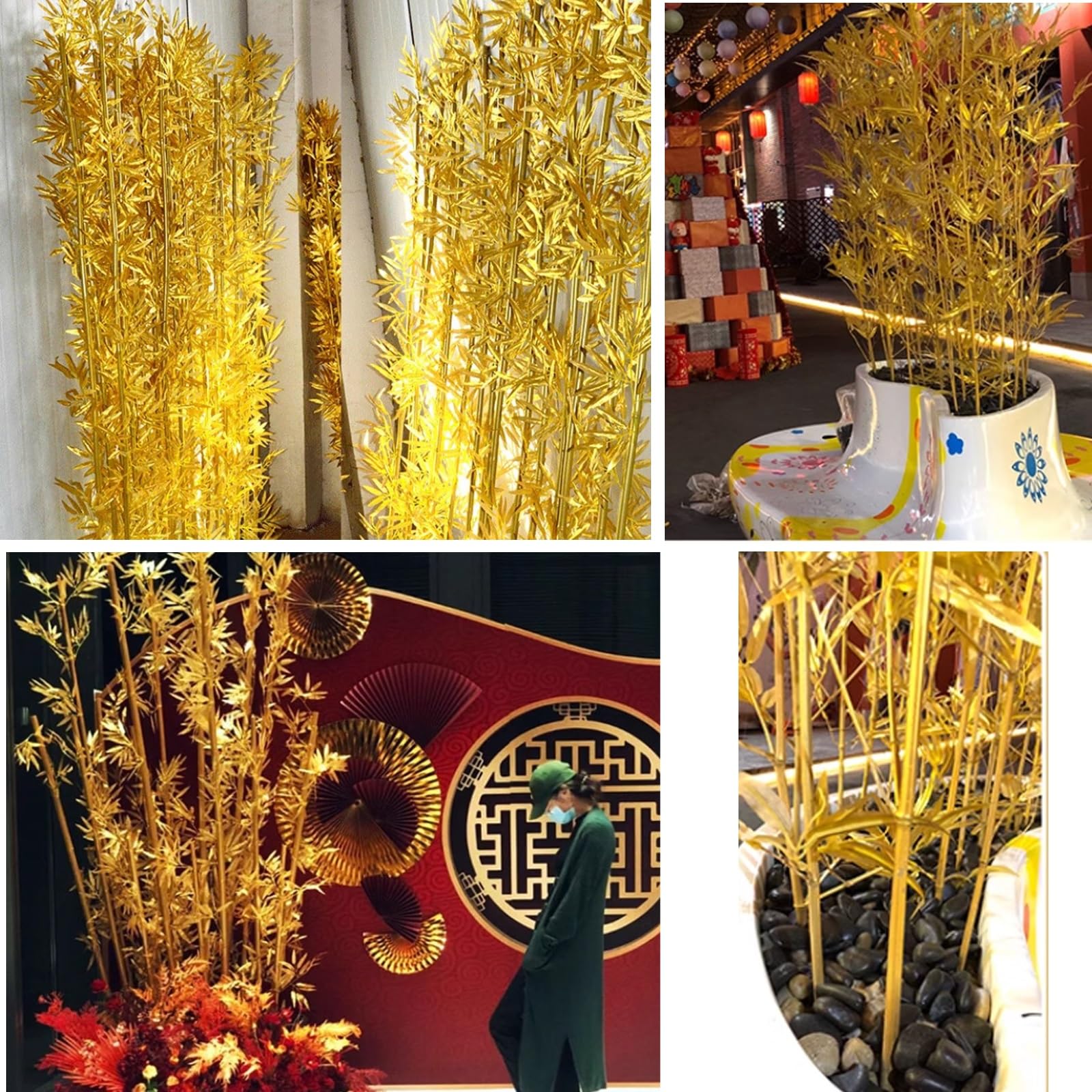 Amazon.de: Knstliche Kunstpflanzen Bambus Groe knstliche Gold Bambus  Faux-Pflanzen fr Raumteiler, Yard Landschaftsbau Fake Baum Outdoor Indoor  ...
