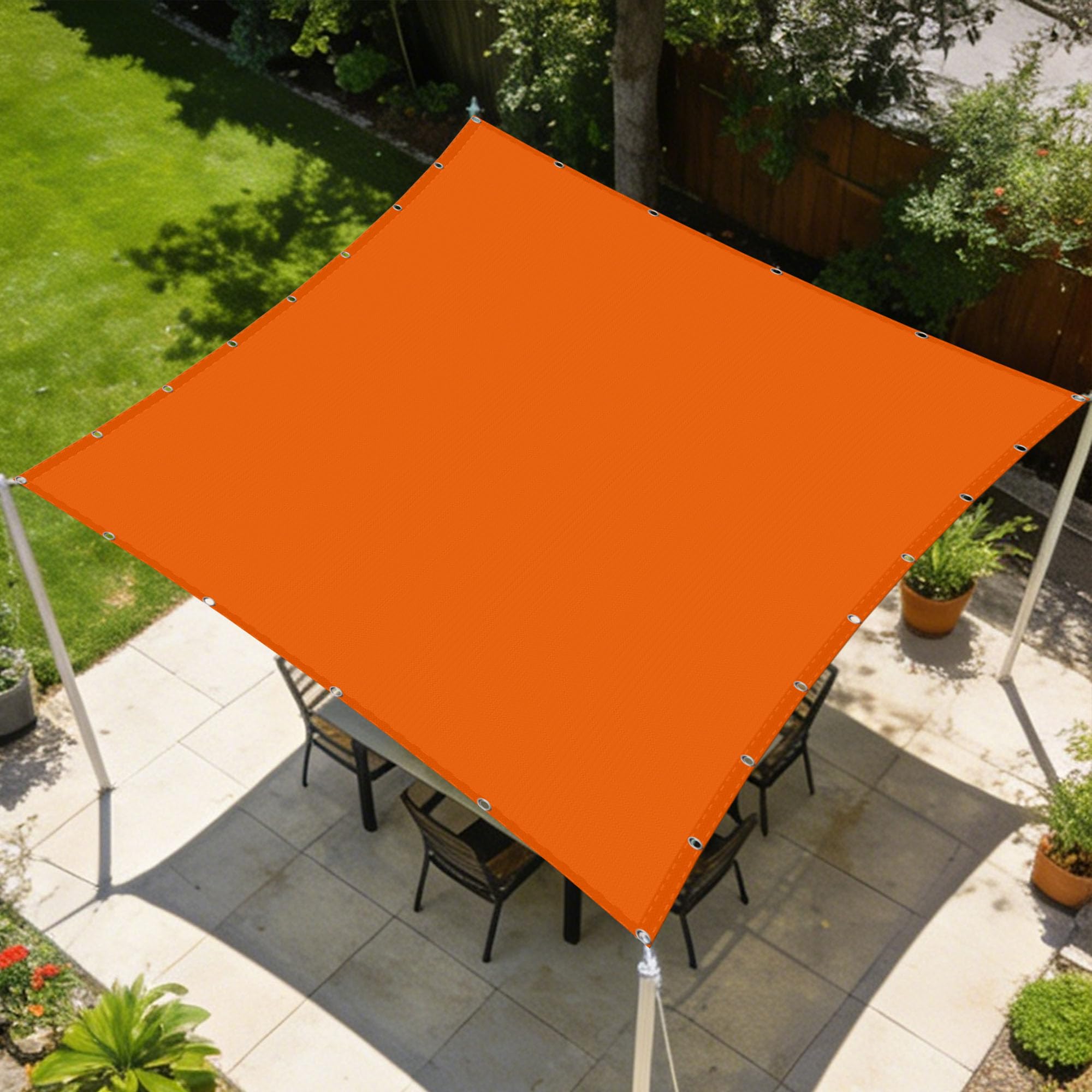 Voile d'ombrage imperméable rectangulaire 1.5x2.5m orange pour balcon