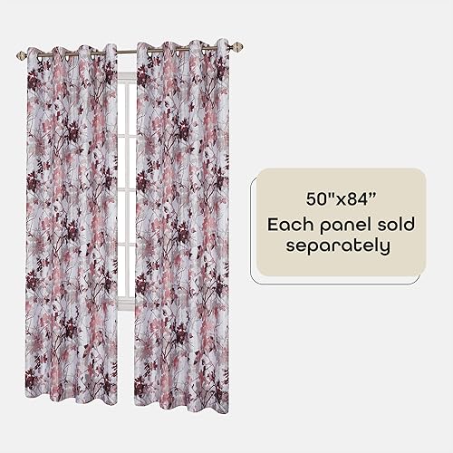 Miniatura 4 de ACHIM Paneles de cortina blackout con ojales, 50 pulgadas de ancho, 84 pulgadas de largo, tranquilos (rubor), cortinas opacas de poliéster suave y