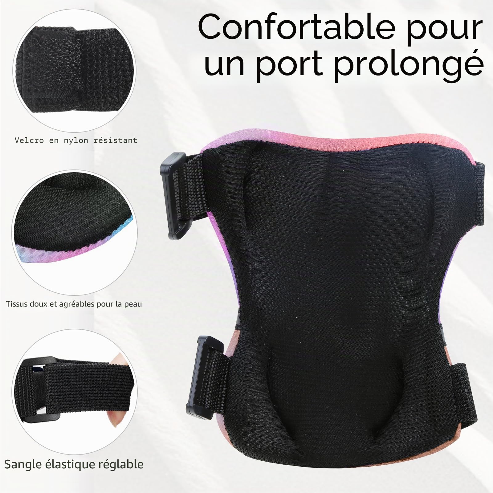 YOOXARMOR Protection Roller Enfant Fille,D'équipement de Protection 3-6-13 Enfants 6 en 1 Réglable Genouillères Coudières, Protège-Poignets pour BMX,Skateboard Scooter Inline Skate