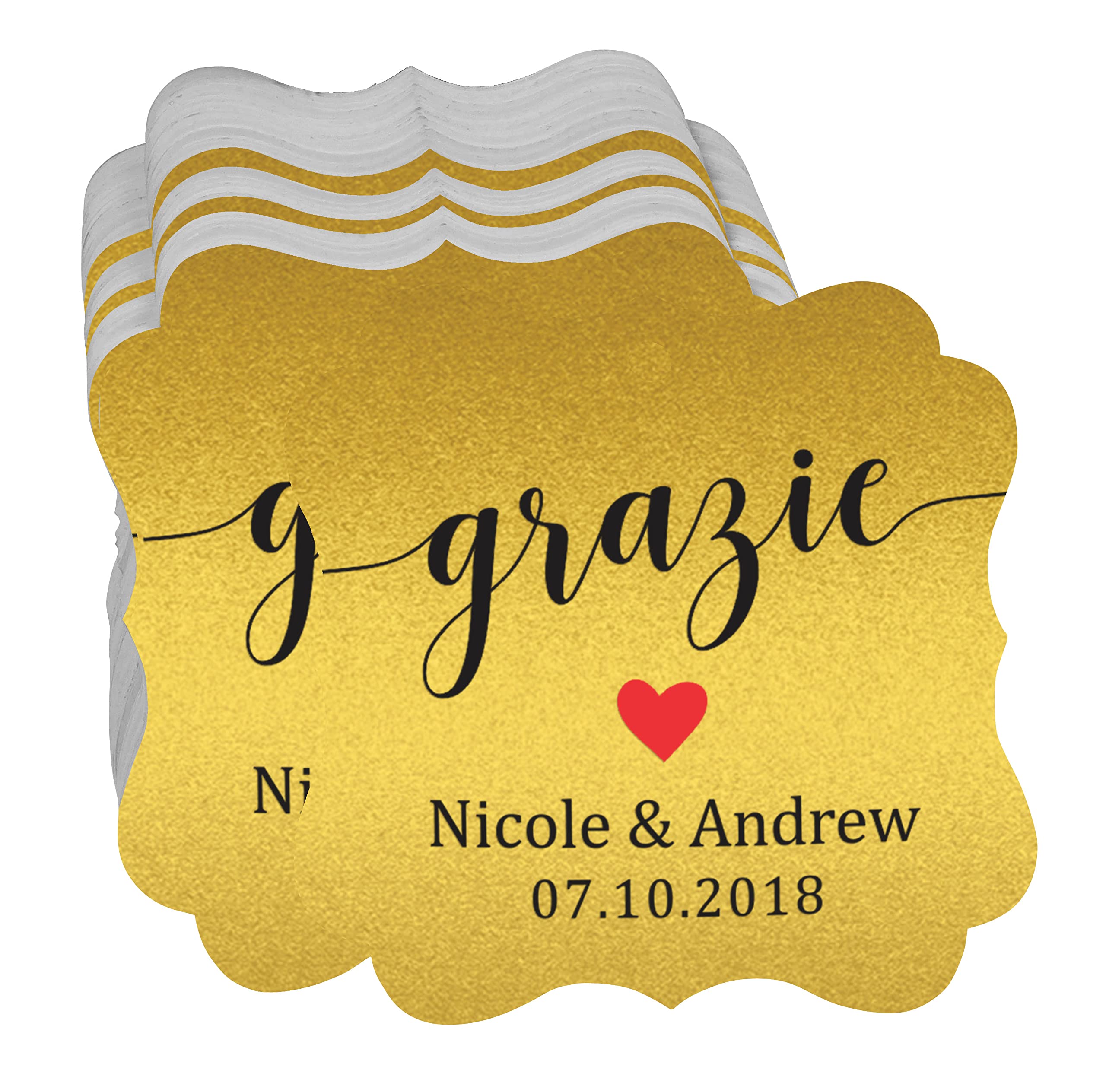 Darling Souvenir Faveur De Mariage Tag Grazie Mariage Cadeau De Thank You Personnalisé Balises-Suspendez Olive Green-100 Mots-clés