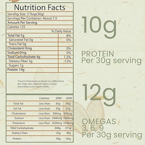 Miniatura 2 de En Avant Semilla de cáñamo orgánica de 1 libra, semillas de cáñamo sin cáscara cruda a base de plantas y Omega 3, 6, corazones de cáñamo sin OMG,