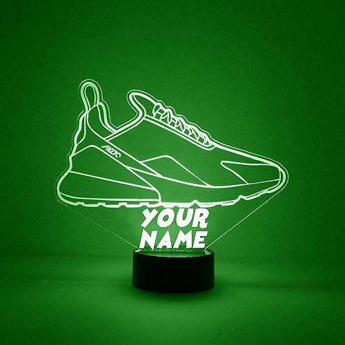 MMS Sneaker - Luz nocturna personalizada con control remoto, lámpara de luz LED grabada personalizada con tu nombre o texto, luz nocturna para