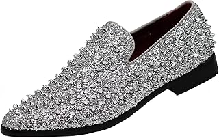 SPK70 Men's Vintage Spike Dress Loafers Slip On Fashion Shoes Classic Tuxedo Dress Shoes - Buy now