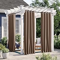 Vista 32 de NICETOWN - 2 paneles de cortinas para exteriores impermeables extra largas de 108 pulgadas para patio, a prueba de viento, ojales en la parte