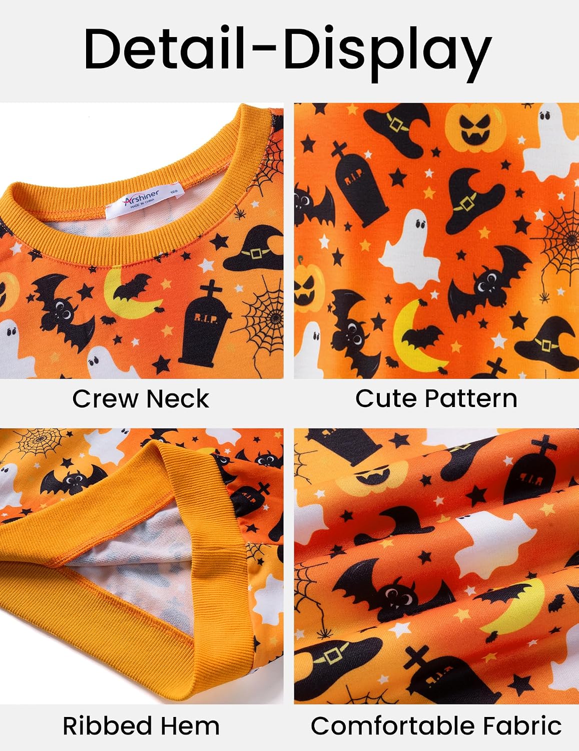 Arshiner Toddler Boy Crewneck Sweatshirt Long Sleeve Pullover Graphic Shirts for Kid Fall Tops Tees 2-10 Years