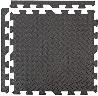 Easimat Black Interlocking EVA Gym Yoga Anti-Fatigue Mats