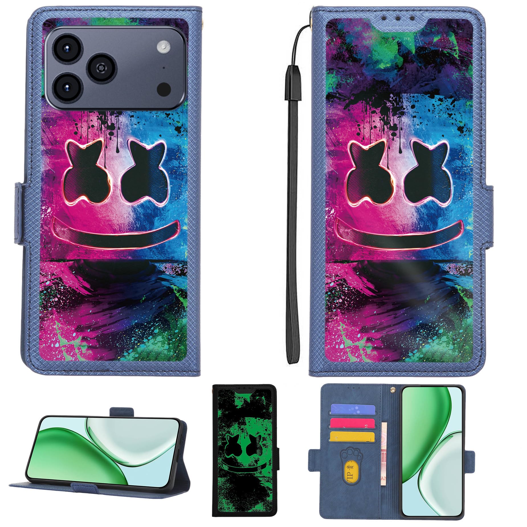 Aroepurt Funda Compatible para Hotwav A17 Pro MAX Funda Case Carcasa Soporte Cover [con 9H Dureza HD Protector Pantalla][Bloqueo RFID][Purpurina Dorada + Brillante] PTH-TT — view 10