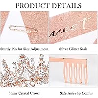Vista 24 de Casoty Faja de cumpleaños de 16 años, juego de tiara con alfiler de perlas y decoraciones para niñas
