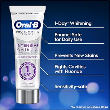 Oral-B Pro-3D White Clinical Intensive Whitening Toothpaste, 75ml