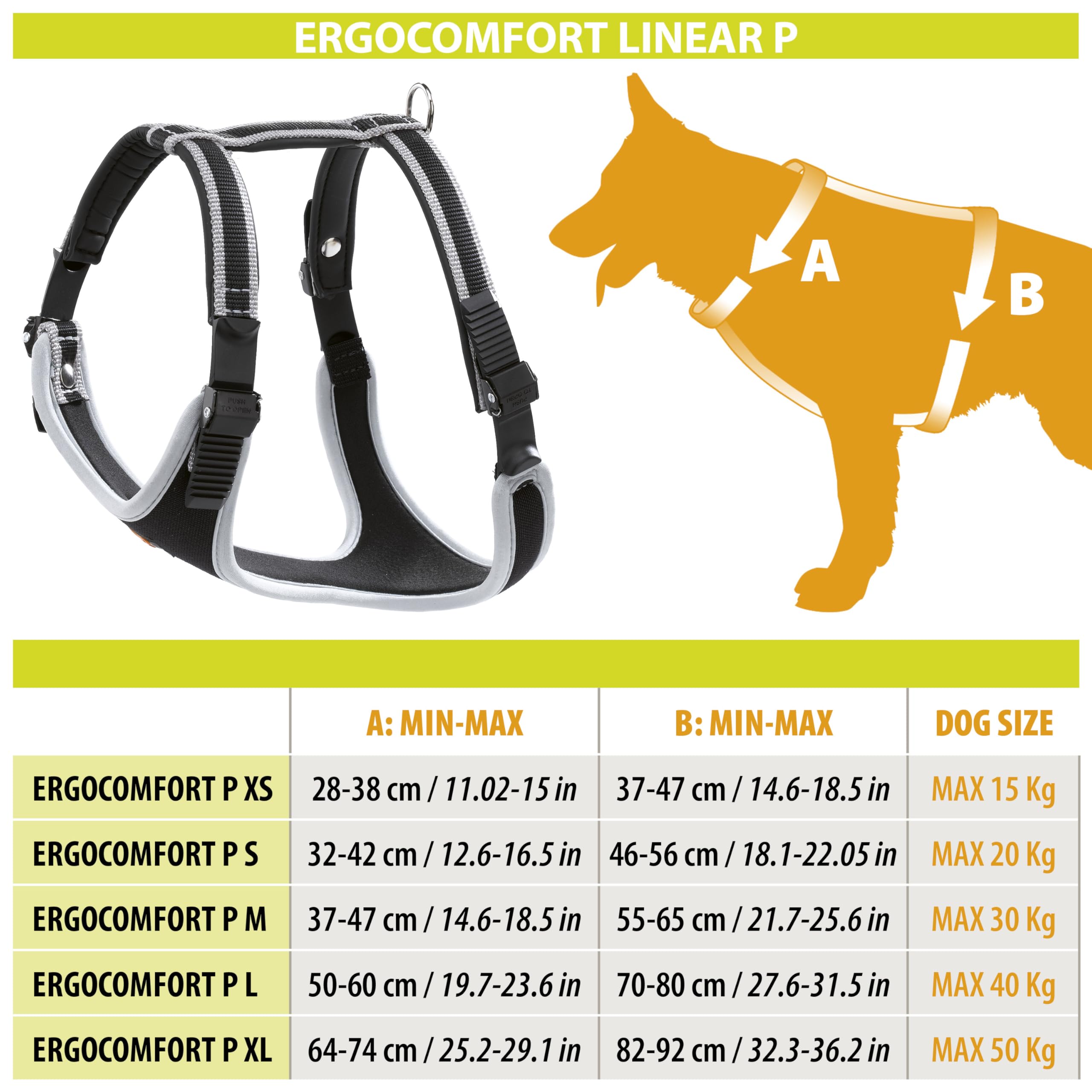 Ferplast Arnés para Perros medianos ERGOCOMFORT, Ajustable, cómodo, Acolchado, de fácil colocación y extracción, Talla M, máximo 30 kg. Azul.