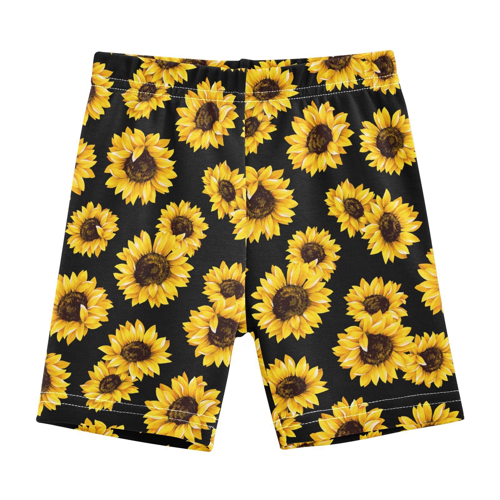 JHKKU Girls Sunflower Shorts Cotton Cartwheel Bike Kids Biker Under Dress Dance Short Girl Clothes 5T