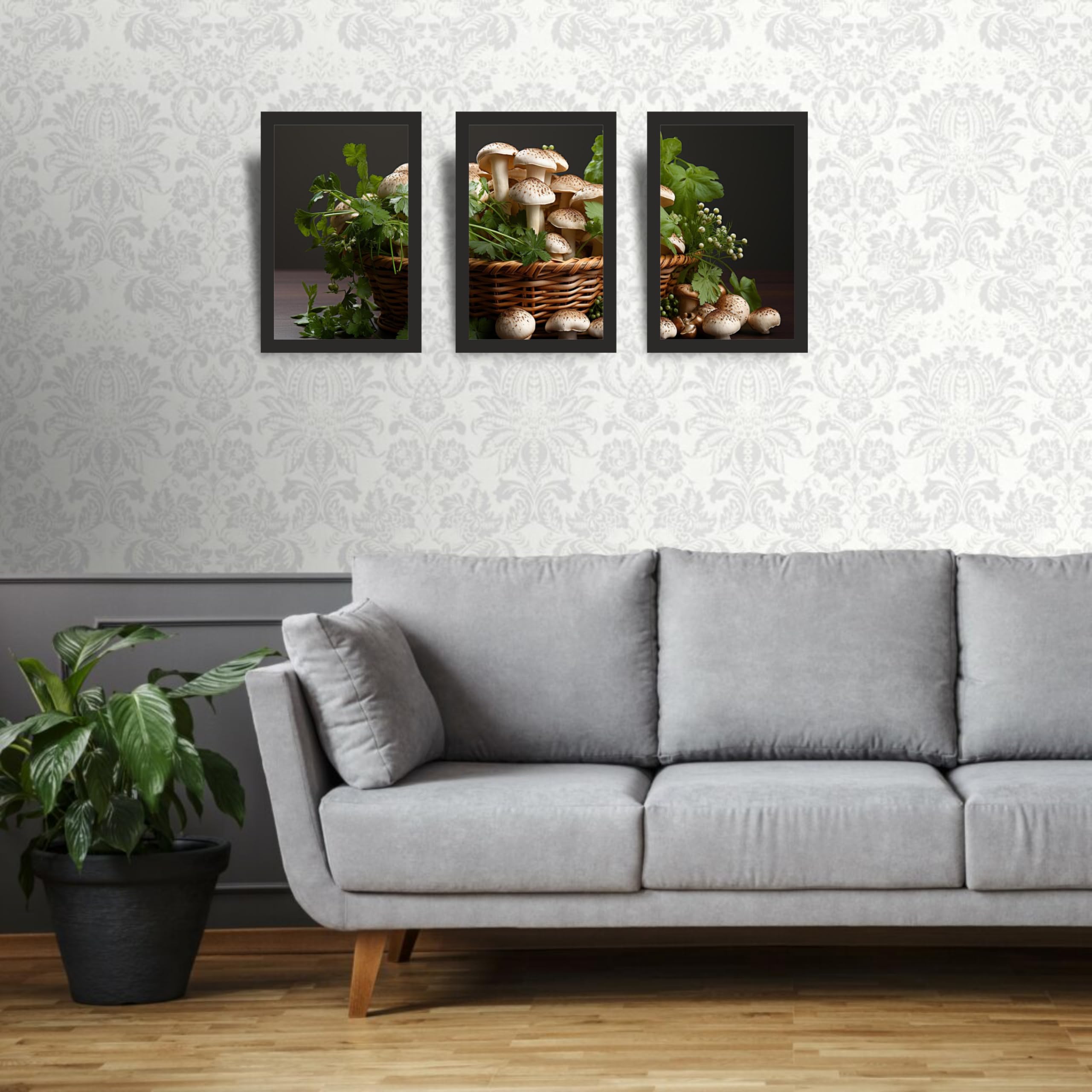 Mushroom Kitchen Wall Art Set of 3