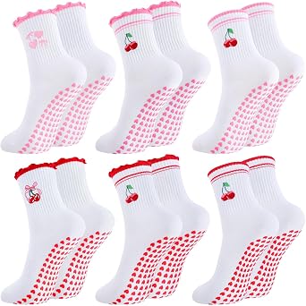 Pilates Grip Yoga Socks for Women Cute Non Slip Socks