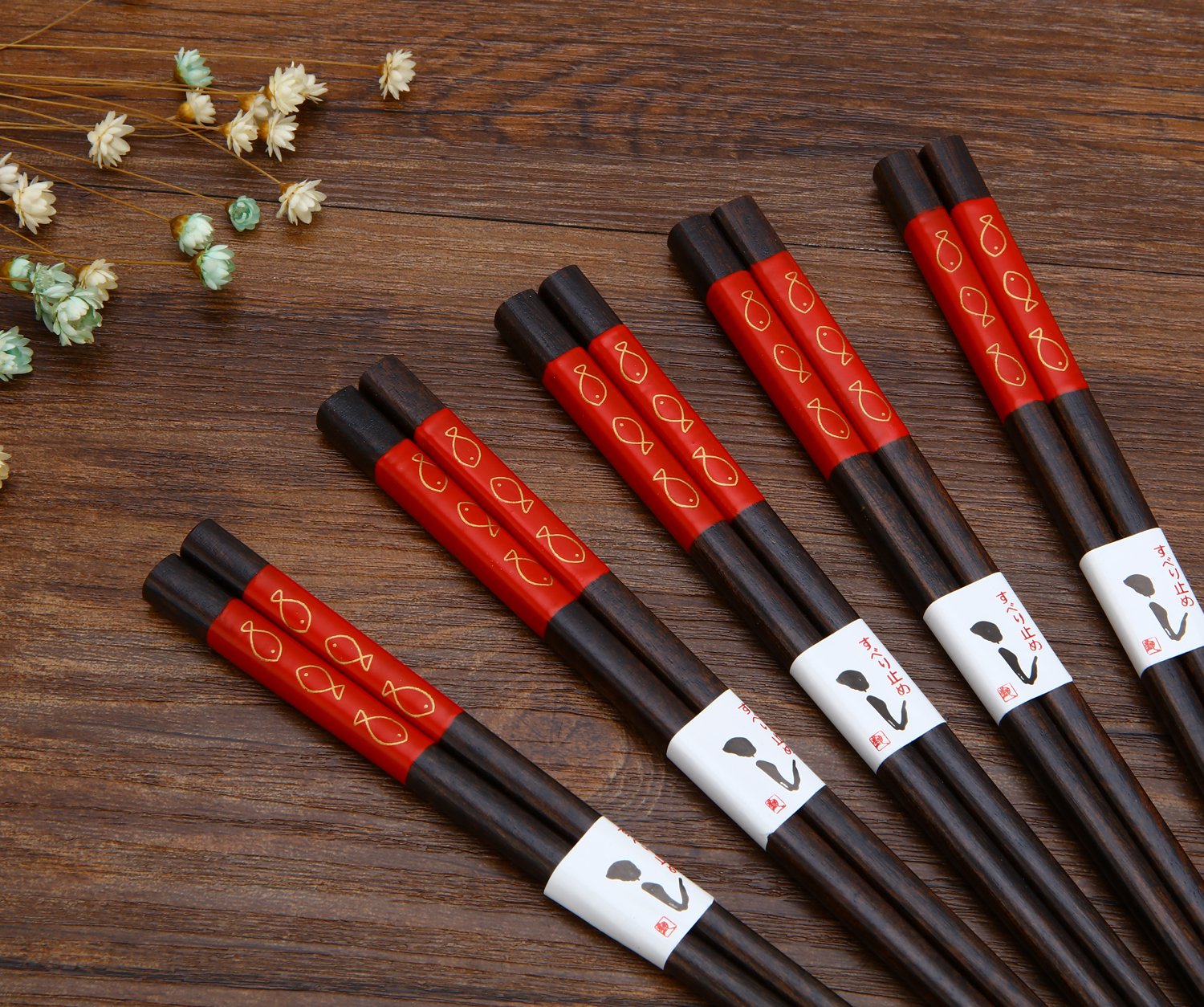 Amazon | ZxU 天然木 日本式 箸 5膳セット ギフトボックス入り 硬質