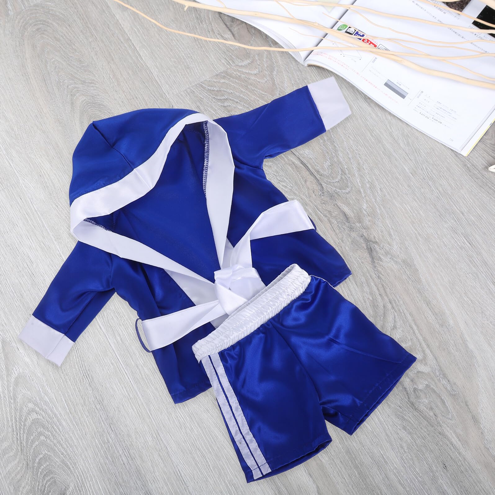 BESPORTBLE - Conjunto de boxeo para bebé o niño, 1 unidad, color azul, traje de fotos – nacido, cómodo de tela suave para sesiones de estudio, accesorio de fotos ajustable para Shooting Meses