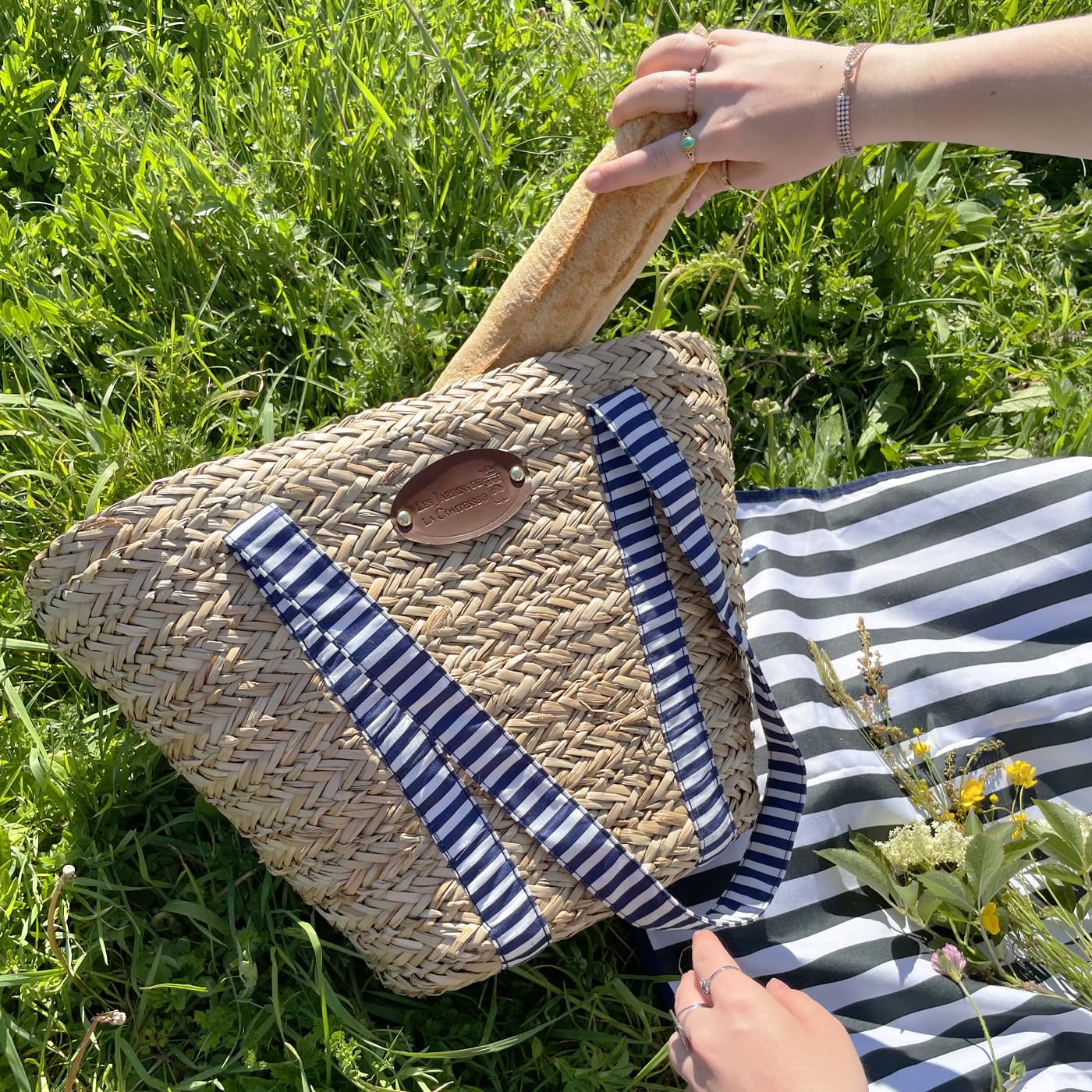 Les Jardins de la Comtesse - Sac de Plage avec kit Pique-Nique Riviera - 4 Personnes