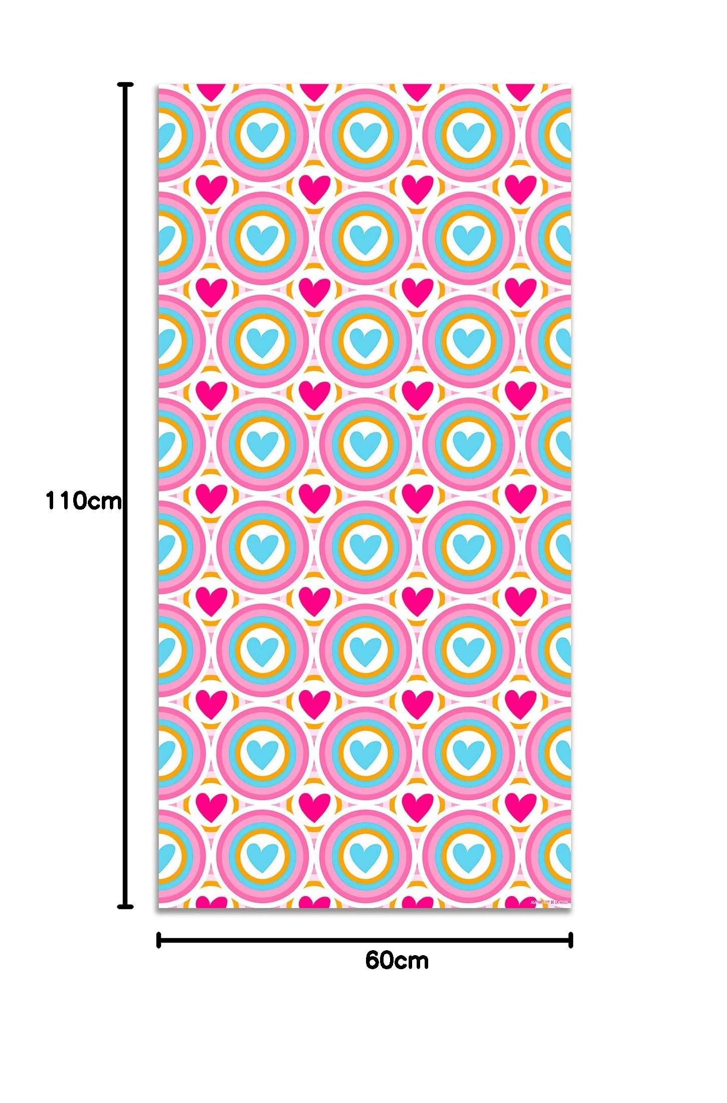 Panorama Agatha Ruiz de la Prada Alfombra Vinílica Cocina Salón - Varios Tamaños - (Hidráulico Azul Corazones Retro 60x110 cm)