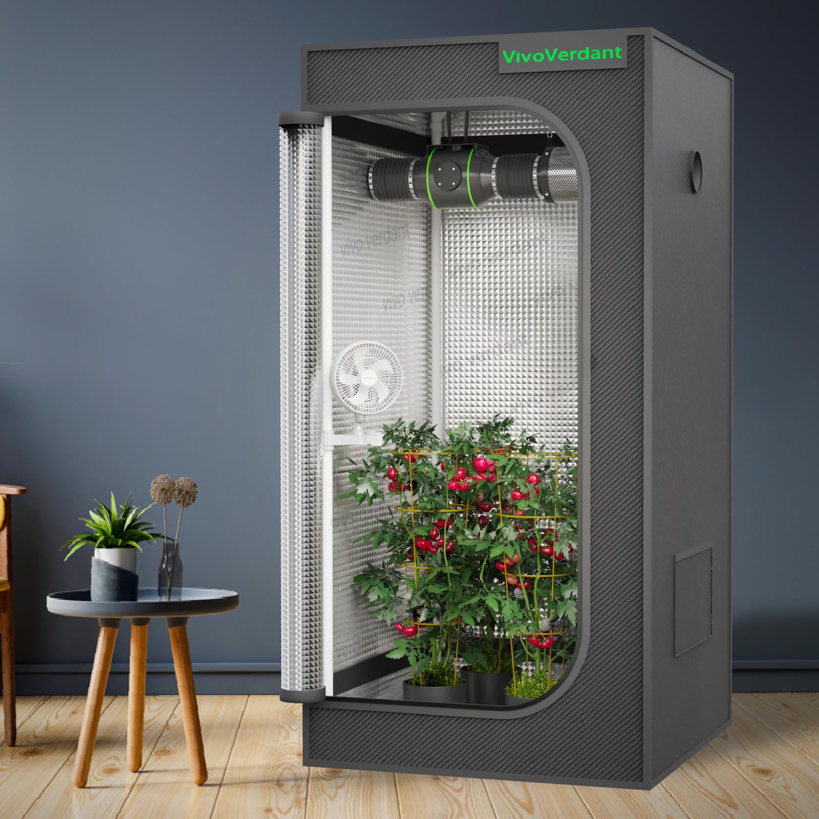 6'' Grow Ventilator mit Clip, EC Motor, IP-54 6-Zoll-Anklemmventilator für Grow Tent, Oszillierender Klemmventilator zur Befestigung an Grow Tent-Stangen, schwarz, Weiß