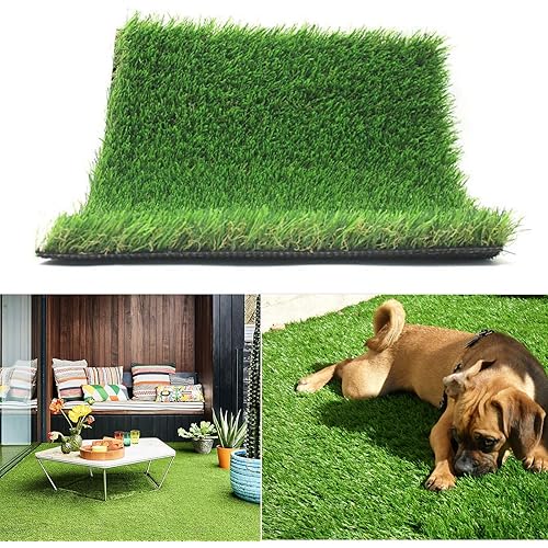 Realistic Thick Artificial Grass Turf 7FTX13FT-Indoor Outdoor Garden Lawn Landscape Synthetic Grass Mat - Thick Fake Grass Rug