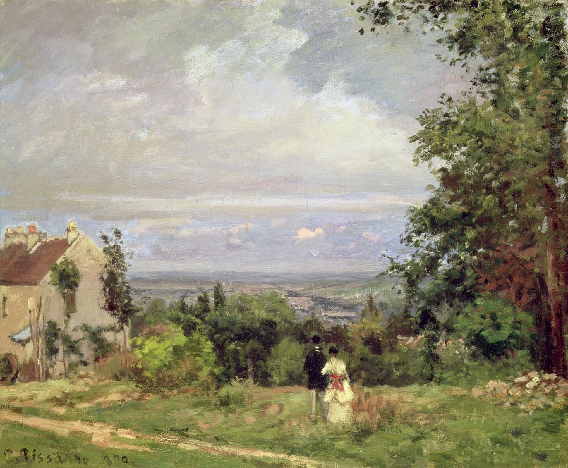 ARTXLXXBN Famous Painting Canvas Artwork Graffiti Print Louveciennes by Camille Jacob Pissarro Portrait Canvas Image for Home Decor 60x90cm