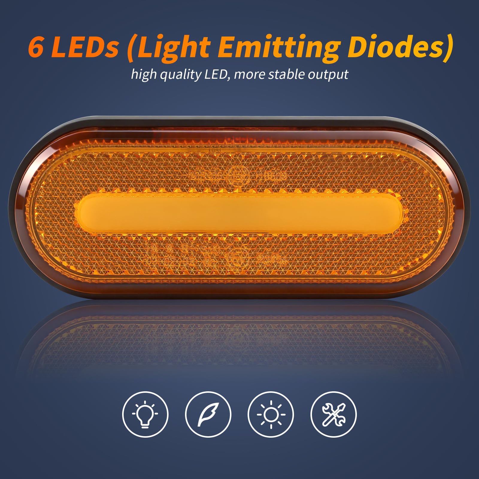 4x Orange LED Seitenmarkierungsleuchten, 12V/24V Anhänger IP65 wasserdichte Halterung Begrenzungsleuchten mit ECE R10 Zertifiziert, für Anhänger, Transporter, Wohnwagen Lastwagen