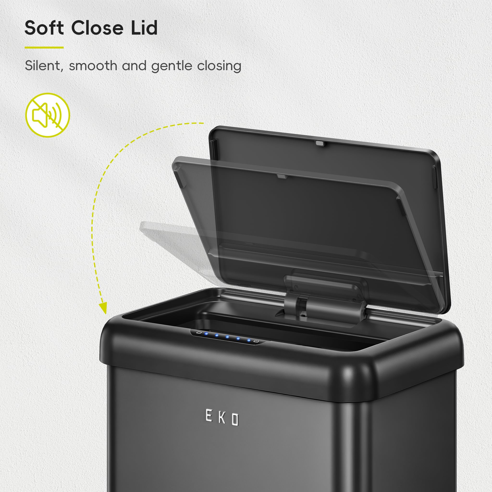 EKO Pattumiera con sensore a 2 scomparti, 32 l + 18 l, design verticale