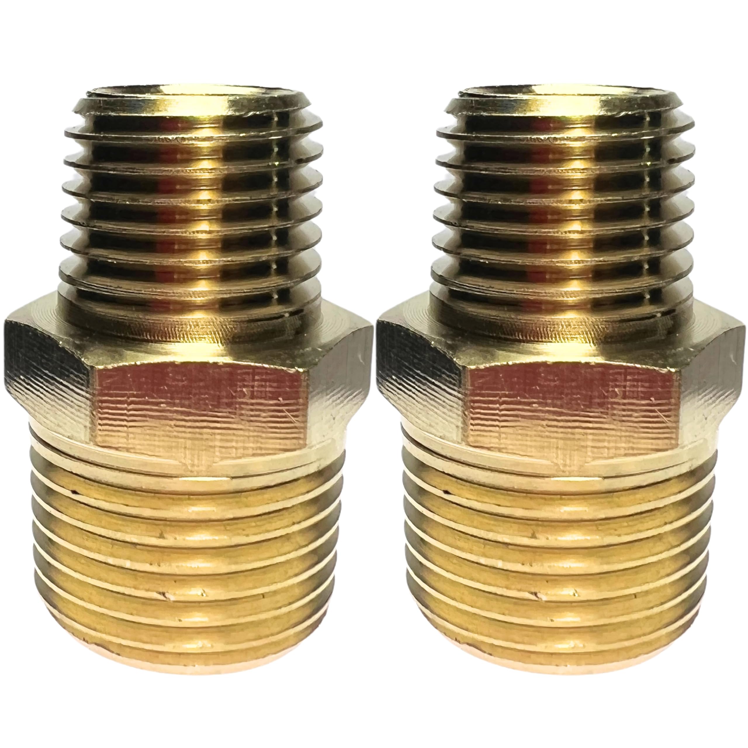 2pcs Brass Nipple Fitting 3/8