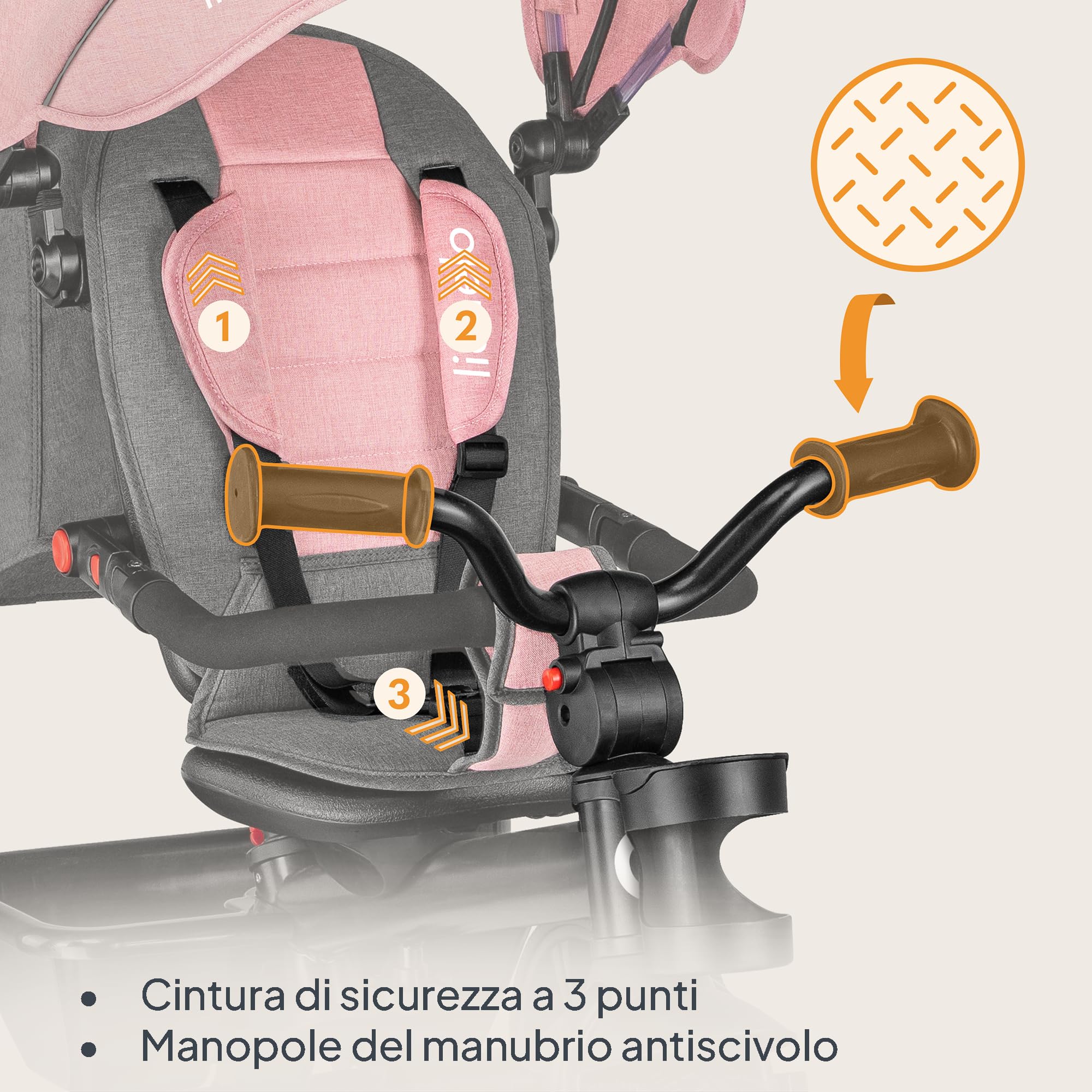 Lionelo Haari 2 in 1 Triciclo bici e passeggino fino a 25kg, Pieghevole, Fronte mamma e fronte strada, Regorabile compatto con Borsa e portabibite, Cinture a 3punti Triciclo per bambini da 1 a 5 anni