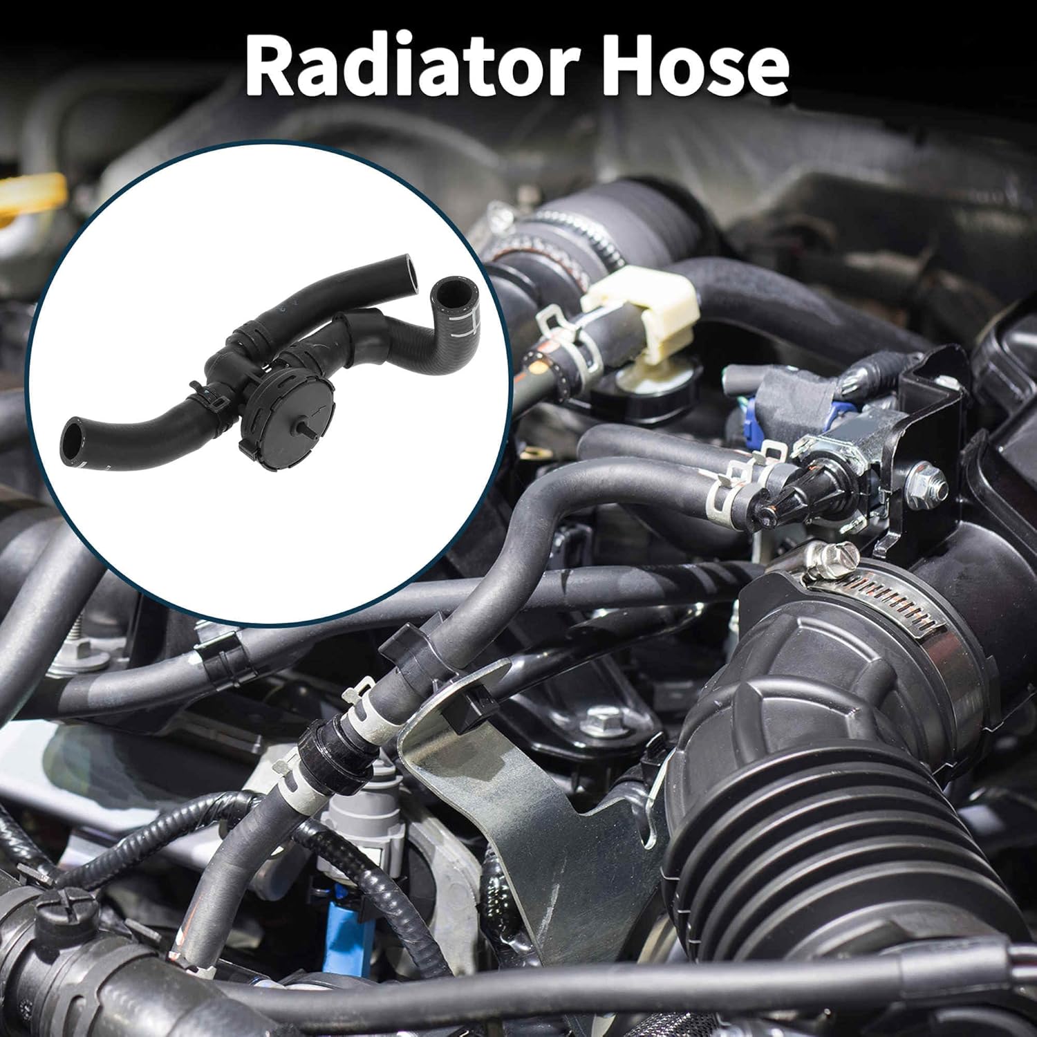 Radiator Hose Heater Hose Radiator Outlet Hose Pipe No.7P0122073B for Porsche Cayenne 3.0L 2011-2014 Plastic Coolant Pipe Black 1 Pc