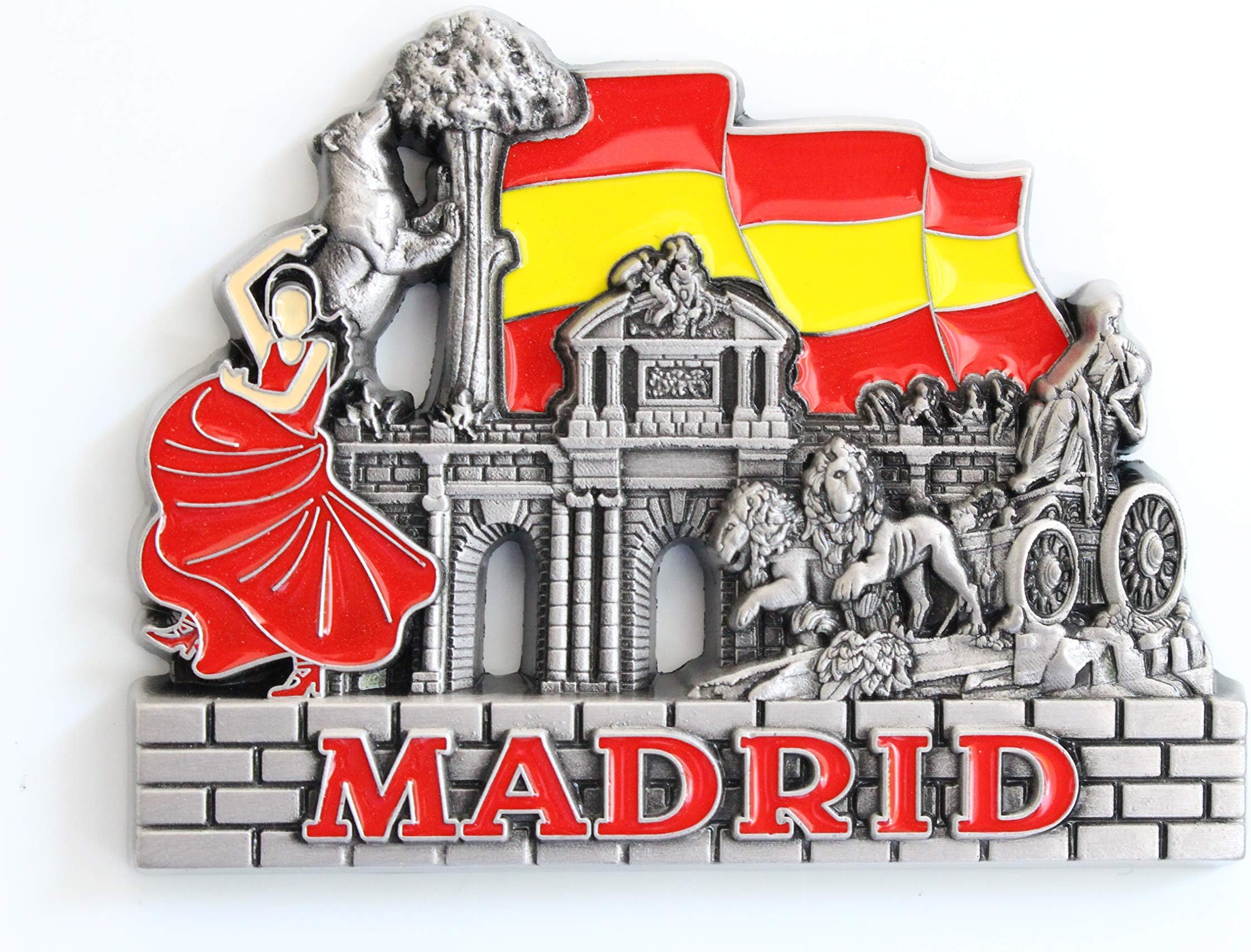 3D - MADRID SPAIN Metal Fridge Magnet Sticker City Holiday Souvenir Travel Memory on Refrigerator Gift
