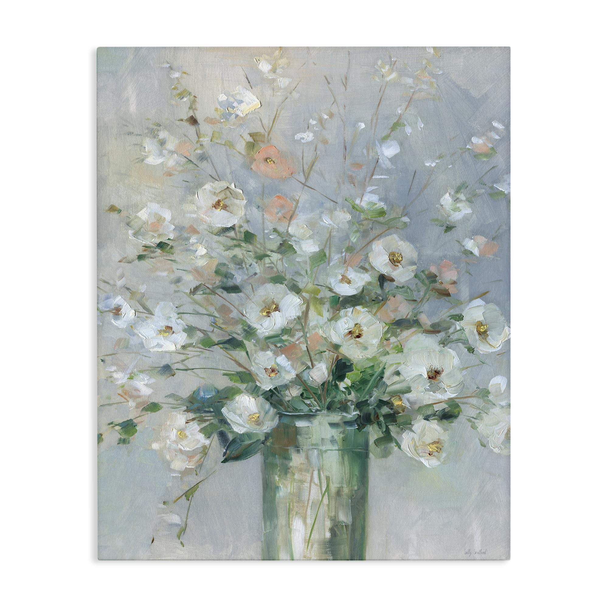 Stupell Industries Unframed 'Delicate White Blossoms Impression'| Canvas Art