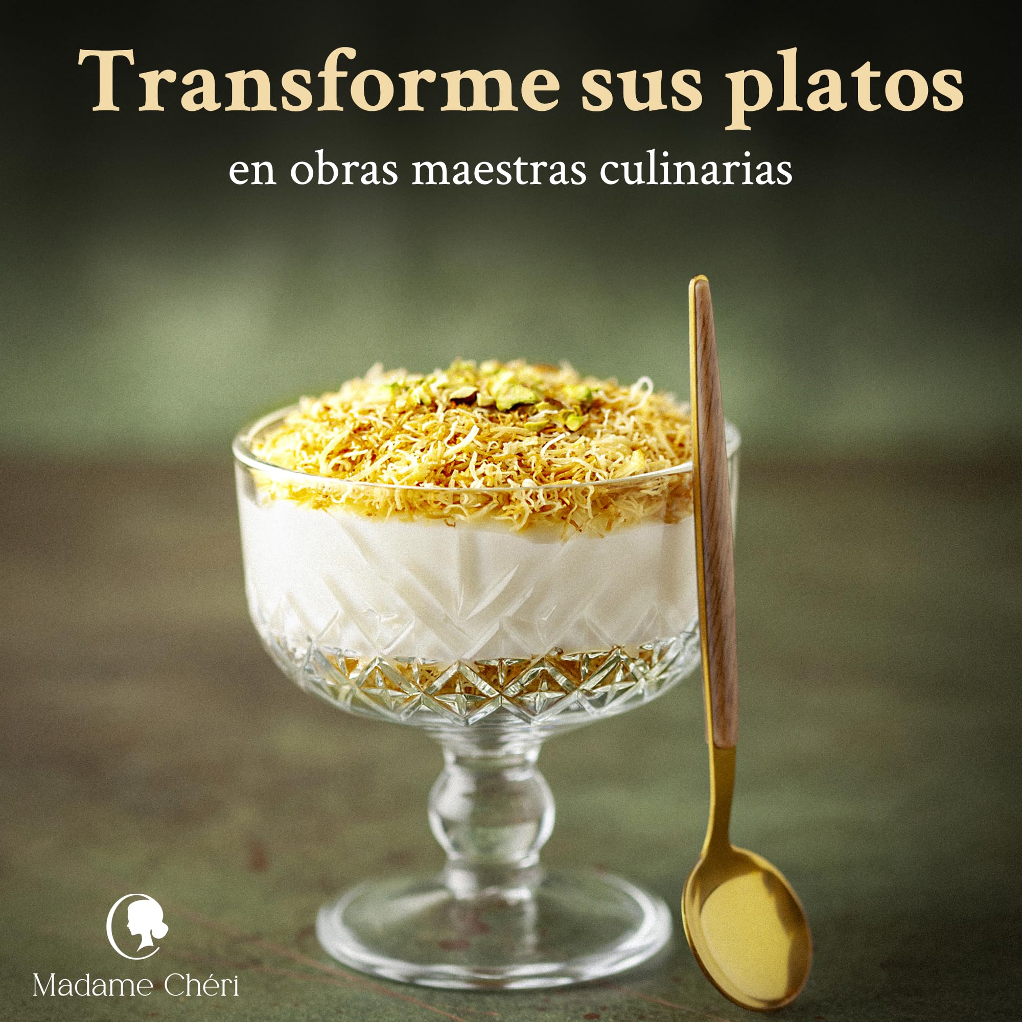 Madame Chéri Kadayif 200 g – Fideos crujientes dorados para chocolate de Dubái y postres