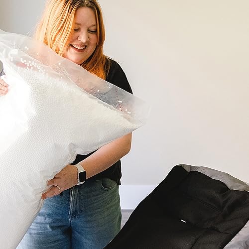 Miniatura 7 de Big Joe Puf para dormitorio con soporte para bebidas y bolsillo, Smartmax lima picante, 3 pies y relleno de frijoles, paquete de 2 frijoles de