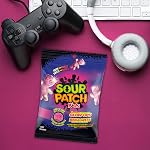 SOUR PATCH KIDS Glow Ups Fraise-Watermelon Soft & Chewy Candy, Sour C'est une blague. GLOW UNDER BLACKLIGHT, Fête, Festival, Jeux, 135g