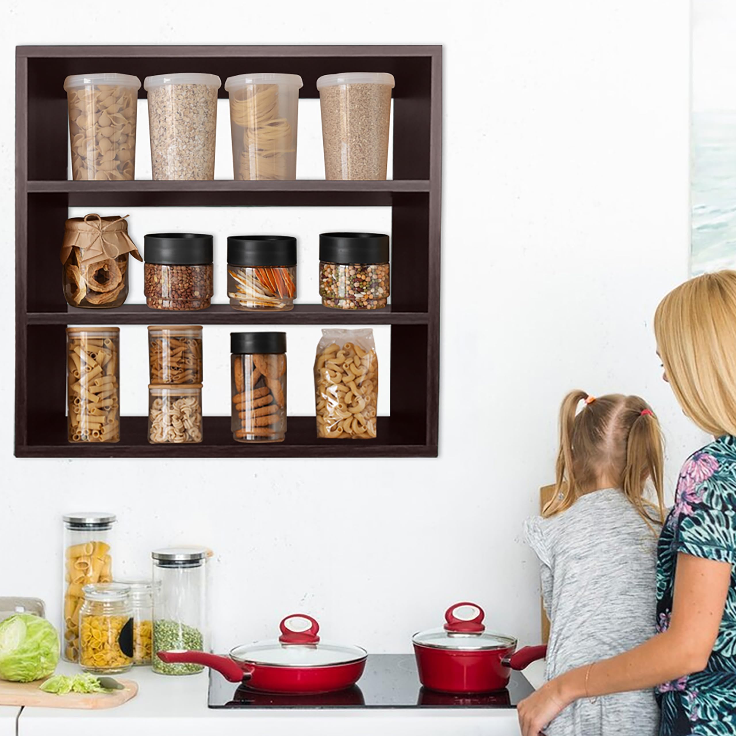 STYLEX INTERIO Wooden Kitchen Shelf | Wall Mounted Multipurpose