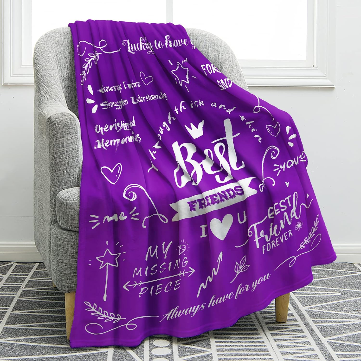 Jekeno Best Friend Blanket Super Soft Throw Birthday Gifts