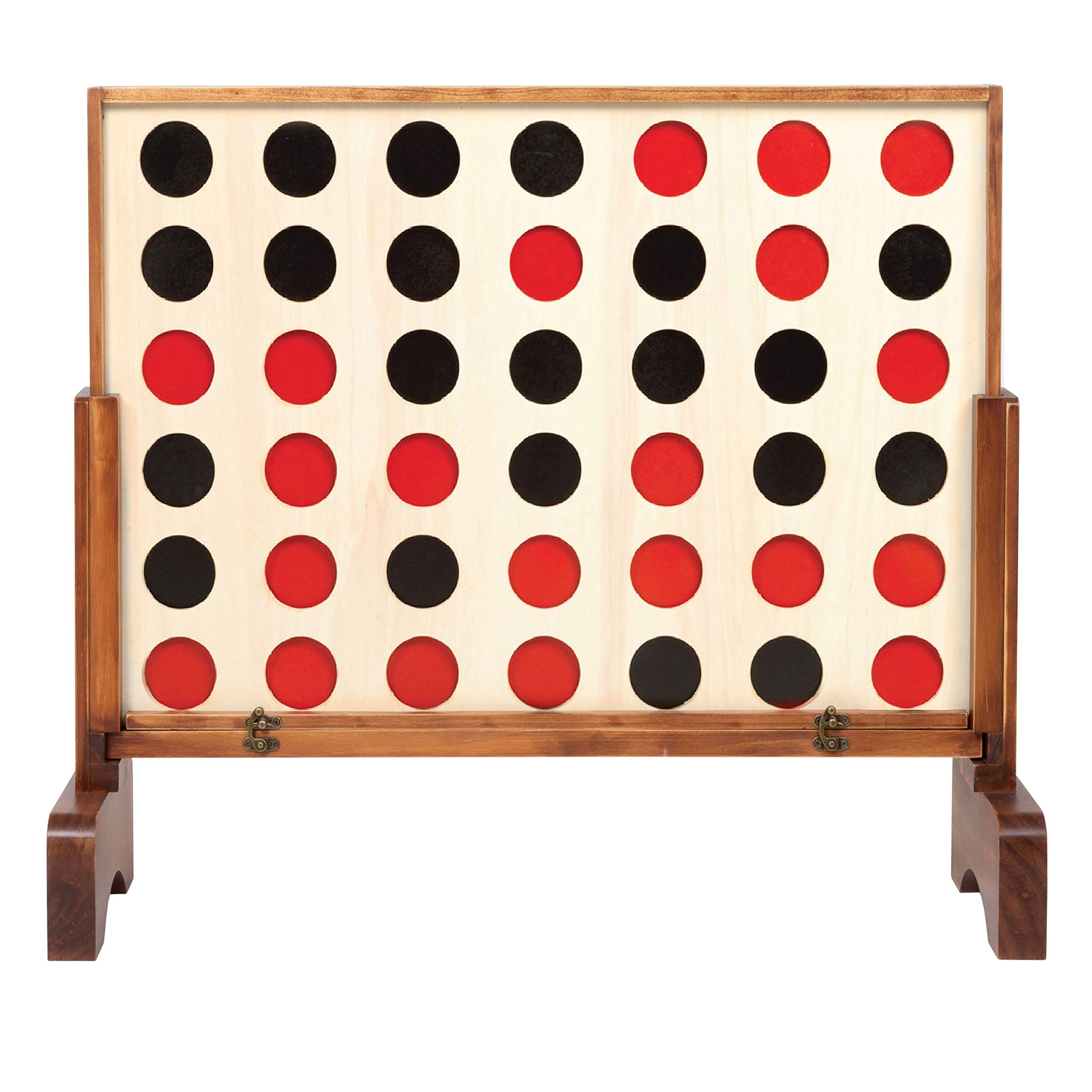 Photo 1 of Play Platoon Giant Wooden 4 in a Row Game - Drop Four Connect Board Game Outdoor Game with Coins, Case and Rules Two Tone Wood