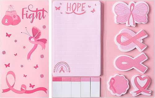 Juego de notas adhesivas de cinta rosa, 550 hojas, bloc de notas de concientización sobre el cáncer de mama, blocs de notas autoadhesivos, blocs de disponible en Yaxa El Salvador